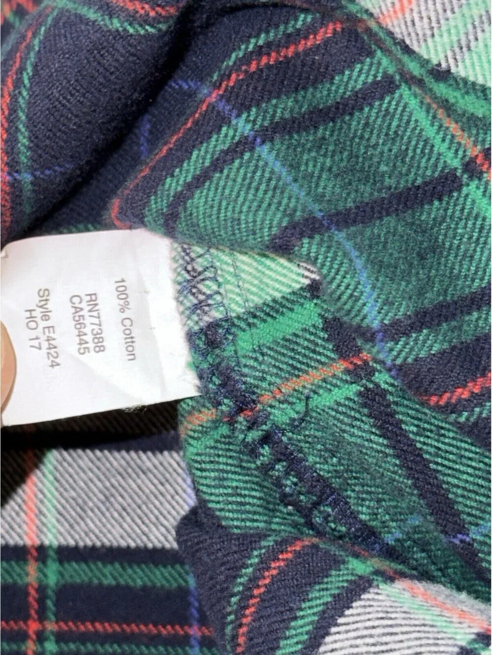 J.Crew Plaid Flannel Quarter Zip Shirt Men’s Medium Green Navy 100% Cotton